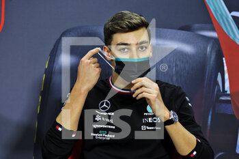 2022-03-10 - RUSSELL George (gbr), Mercedes AMG F1 Team W13, portrait press conference during the Formula 1 Aramco pre-season testing prior the 2022 FIA Formula One World Championship, on the Bahrain International Circuit, from March 10 to 12, 2022 in Sakhir, Bahrain - FORMULA 1 ARAMCO PRE-SEASON TESTING PRIOR THE 2022 FIA FORMULA ONE WORLD CHAMPIONSHIP - FORMULA 1 - MOTORS