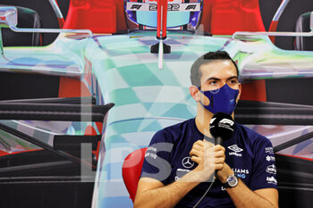 2022-03-10 - LATIFI Nicholas (can), Williams Racing FW44, portrait press conference during the Formula 1 Aramco pre-season testing prior the 2022 FIA Formula One World Championship, on the Bahrain International Circuit, from March 10 to 12, 2022 in Sakhir, Bahrain - FORMULA 1 ARAMCO PRE-SEASON TESTING PRIOR THE 2022 FIA FORMULA ONE WORLD CHAMPIONSHIP - FORMULA 1 - MOTORS