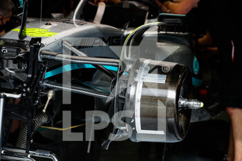 2022-03-11 - Mercedes AMG F1 Team W13, mechanical detail during the Formula 1 Aramco pre-season testing prior the 2022 FIA Formula One World Championship, on the Bahrain International Circuit, from March 10 to 12, 2022 in Sakhir, Bahrain - FORMULA 1 ARAMCO PRE-SEASON TESTING PRIOR THE 2022 FIA FORMULA ONE WORLD CHAMPIONSHIP - FORMULA 1 - MOTORS