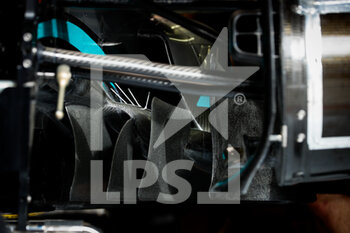 2022-03-11 - Mercedes AMG F1 Team W13, mechanical detail diffusor during the Formula 1 Aramco pre-season testing prior the 2022 FIA Formula One World Championship, on the Bahrain International Circuit, from March 10 to 12, 2022 in Sakhir, Bahrain - FORMULA 1 ARAMCO PRE-SEASON TESTING PRIOR THE 2022 FIA FORMULA ONE WORLD CHAMPIONSHIP - FORMULA 1 - MOTORS