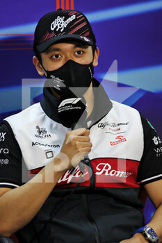 2022-03-18 - ZHOU Guanyu (chi), Alfa Romeo F1 Team ORLEN C42, portrait press conference during the Formula 1 Gulf Air Bahrain Grand Prix 2022, 1st round of the 2022 FIA Formula One World Championship, on the Bahrain International Circuit, from March 18 to 20, 2022 in Sakhir, Bahrain - FORMULA 1 GULF AIR BAHRAIN GRAND PRIX 2022, 1ST ROUND OF THE 2022 FIA FORMULA ONE WORLD CHAMPIONSHIP - FORMULA 1 - MOTORS