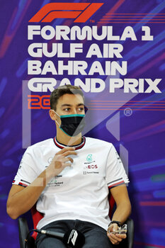 2022-03-18 - RUSSELL George (gbr), Mercedes AMG F1 Team W13, portrait press conference during the Formula 1 Gulf Air Bahrain Grand Prix 2022, 1st round of the 2022 FIA Formula One World Championship, on the Bahrain International Circuit, from March 18 to 20, 2022 in Sakhir, Bahrain - FORMULA 1 GULF AIR BAHRAIN GRAND PRIX 2022, 1ST ROUND OF THE 2022 FIA FORMULA ONE WORLD CHAMPIONSHIP - FORMULA 1 - MOTORS