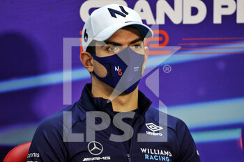 2022-03-18 - LATIFI Nicholas (can), Williams Racing FW44, portrait press conference during the Formula 1 Gulf Air Bahrain Grand Prix 2022, 1st round of the 2022 FIA Formula One World Championship, on the Bahrain International Circuit, from March 18 to 20, 2022 in Sakhir, Bahrain - FORMULA 1 GULF AIR BAHRAIN GRAND PRIX 2022, 1ST ROUND OF THE 2022 FIA FORMULA ONE WORLD CHAMPIONSHIP - FORMULA 1 - MOTORS