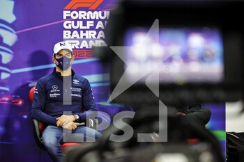 2022-03-18 - LATIFI Nicholas (can), Williams Racing FW44, portrait press conference during the Formula 1 Gulf Air Bahrain Grand Prix 2022, 1st round of the 2022 FIA Formula One World Championship, on the Bahrain International Circuit, from March 18 to 20, 2022 in Sakhir, Bahrain - FORMULA 1 GULF AIR BAHRAIN GRAND PRIX 2022, 1ST ROUND OF THE 2022 FIA FORMULA ONE WORLD CHAMPIONSHIP - FORMULA 1 - MOTORS