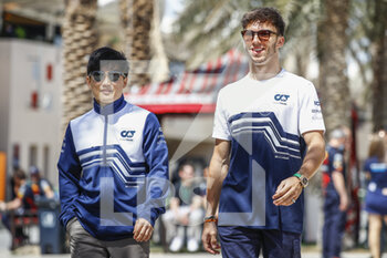 2022-03-18 - GASLY Pierre (fra), Scuderia AlphaTauri AT03, portrait TSUNODA Yuki (jap), Scuderia AlphaTauri AT03, portrait during the Formula 1 Gulf Air Bahrain Grand Prix 2022, 1st round of the 2022 FIA Formula One World Championship, on the Bahrain International Circuit, from March 18 to 20, 2022 in Sakhir, Bahrain - FORMULA 1 GULF AIR BAHRAIN GRAND PRIX 2022, 1ST ROUND OF THE 2022 FIA FORMULA ONE WORLD CHAMPIONSHIP - FORMULA 1 - MOTORS