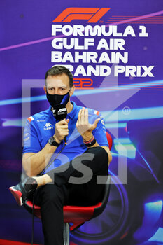2022-03-19 - ROSSI Laurent (fra), CEO of Alpine, portrait press conference during the Formula 1 Gulf Air Bahrain Grand Prix 2022, 1st round of the 2022 FIA Formula One World Championship, on the Bahrain International Circuit, from March 18 to 20, 2022 in Sakhir, Bahrain - FORMULA 1 GULF AIR BAHRAIN GRAND PRIX 2022, 1ST ROUND OF THE 2022 FIA FORMULA ONE WORLD CHAMPIONSHIP - FORMULA 1 - MOTORS