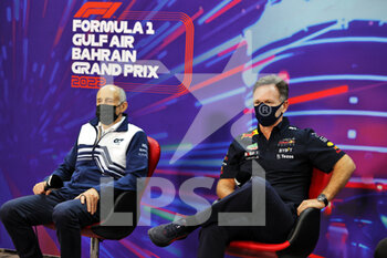 2022-03-19 - TOST Franz (aut), Team Principal of Scuderia AlphaTauri, portrait HORNER Christian (gbr), Team Principal of Red Bull Racing, portrait STEINER press conference during the Formula 1 Gulf Air Bahrain Grand Prix 2022, 1st round of the 2022 FIA Formula One World Championship, on the Bahrain International Circuit, from March 18 to 20, 2022 in Sakhir, Bahrain - FORMULA 1 GULF AIR BAHRAIN GRAND PRIX 2022, 1ST ROUND OF THE 2022 FIA FORMULA ONE WORLD CHAMPIONSHIP - FORMULA 1 - MOTORS