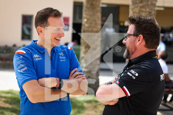 2022-03-19 - ROSSI Laurent (fra), CEO of Alpine, LAGRUE Gwen (fra), Driver Development Advisor for Mercedes AMG F1 Team, portrait during the Formula 1 Gulf Air Bahrain Grand Prix 2022, 1st round of the 2022 FIA Formula One World Championship, on the Bahrain International Circuit, from March 18 to 20, 2022 in Sakhir, Bahrain - FORMULA 1 GULF AIR BAHRAIN GRAND PRIX 2022, 1ST ROUND OF THE 2022 FIA FORMULA ONE WORLD CHAMPIONSHIP - FORMULA 1 - MOTORS