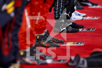 2022-03-20 - Shoes illustration during the Formula 1 Gulf Air Bahrain Grand Prix 2022, 1st round of the 2022 FIA Formula One World Championship, on the Bahrain International Circuit, from March 18 to 20, 2022 in Sakhir, Bahrain - FORMULA 1 GULF AIR BAHRAIN GRAND PRIX 2022, 1ST ROUND OF THE 2022 FIA FORMULA ONE WORLD CHAMPIONSHIP - FORMULA 1 - MOTORS