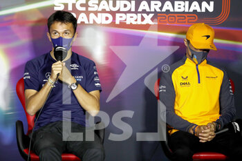 2022-03-25 - ALBON Alexander (tha), Williams Racing FW44, portrait, press conference during the Formula 1 STC Saudi Arabian Grand Prix 2022, 2nd round of the 2022 FIA Formula One World Championship, on the Jeddah Corniche Circuit, from March 25 to 27, 2022 in Jeddah, Saudi Arabia - FORMULA 1 STC SAUDI ARABIAN GRAND PRIX 2022, 2ND ROUND OF THE 2022 FIA FORMULA ONE WORLD CHAMPIONSHIP - FORMULA 1 - MOTORS