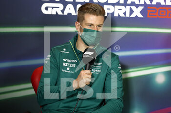 2022-03-25 - HULKENBERG Nico (ger), Reserve Driver of Aston Martin F1 Team, portrait, press conference during the Formula 1 STC Saudi Arabian Grand Prix 2022, 2nd round of the 2022 FIA Formula One World Championship, on the Jeddah Corniche Circuit, from March 25 to 27, 2022 in Jeddah, Saudi Arabia - FORMULA 1 STC SAUDI ARABIAN GRAND PRIX 2022, 2ND ROUND OF THE 2022 FIA FORMULA ONE WORLD CHAMPIONSHIP - FORMULA 1 - MOTORS