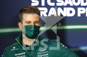 2022-03-25 - HULKENBERG Nico (ger), Reserve Driver of Aston Martin F1 Team, portrait, press conference during the Formula 1 STC Saudi Arabian Grand Prix 2022, 2nd round of the 2022 FIA Formula One World Championship, on the Jeddah Corniche Circuit, from March 25 to 27, 2022 in Jeddah, Saudi Arabia - FORMULA 1 STC SAUDI ARABIAN GRAND PRIX 2022, 2ND ROUND OF THE 2022 FIA FORMULA ONE WORLD CHAMPIONSHIP - FORMULA 1 - MOTORS
