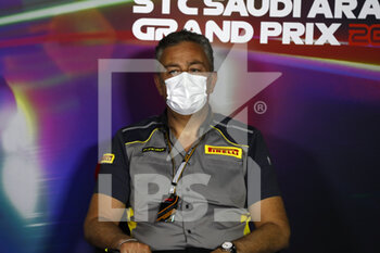 2022-03-26 - ISOLA Mario (ita), Motorsport Racing Manager of Pirelli, portrait, Team Principal press conference during the Formula 1 STC Saudi Arabian Grand Prix 2022, 2nd round of the 2022 FIA Formula One World Championship, on the Jeddah Corniche Circuit, from March 25 to 27, 2022 in Jeddah, Saudi Arabia - FORMULA 1 STC SAUDI ARABIAN GRAND PRIX 2022, 2ND ROUND OF THE 2022 FIA FORMULA ONE WORLD CHAMPIONSHIP - FORMULA 1 - MOTORS