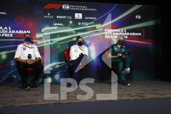 2022-03-26 - STEINER Guenther (ita), Team Principal of Haas F1 team, CAPITO Jost, Chief Executive Officer of Williams Racing, KRACK Mike (her), Team Principal and CEO of Aston Martin F1 Team, portrait, Team Principal press conference during the Formula 1 STC Saudi Arabian Grand Prix 2022, 2nd round of the 2022 FIA Formula One World Championship, on the Jeddah Corniche Circuit, from March 25 to 27, 2022 in Jeddah, Saudi Arabia - FORMULA 1 STC SAUDI ARABIAN GRAND PRIX 2022, 2ND ROUND OF THE 2022 FIA FORMULA ONE WORLD CHAMPIONSHIP - FORMULA 1 - MOTORS