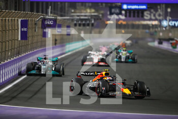 2022-03-27 - 11 PEREZ Sergio (mex), Red Bull Racing RB18, action during the Formula 1 STC Saudi Arabian Grand Prix 2022, 2nd round of the 2022 FIA Formula One World Championship, on the Jeddah Corniche Circuit, from March 25 to 27, 2022 in Jeddah, Saudi Arabia - FORMULA 1 STC SAUDI ARABIAN GRAND PRIX 2022, 2ND ROUND OF THE 2022 FIA FORMULA ONE WORLD CHAMPIONSHIP - FORMULA 1 - MOTORS