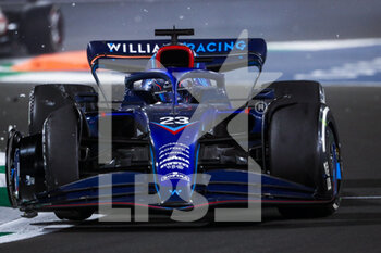 2022-03-27 - 23 ALBON Alexander (tha), Williams Racing FW44, damages after a contact with 18 STROLL Lance (can), Aston Martin F1 Team AMR22, action during the Formula 1 STC Saudi Arabian Grand Prix 2022, 2nd round of the 2022 FIA Formula One World Championship, on the Jeddah Corniche Circuit, from March 25 to 27, 2022 in Jeddah, Saudi Arabia - FORMULA 1 STC SAUDI ARABIAN GRAND PRIX 2022, 2ND ROUND OF THE 2022 FIA FORMULA ONE WORLD CHAMPIONSHIP - FORMULA 1 - MOTORS