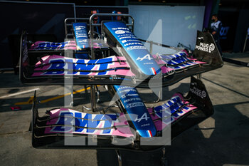 2022-04-06 - Alpine F1 Team A522, mechanical detail of front wing during the Formula 1 Heineken Australian Grand Prix 2022, 3rd round of the 2022 FIA Formula One World Championship, on the Albert Park Circuit, from April 8 to 10, 2022 in Melbourne, Australia - FORMULA 1 HEINEKEN AUSTRALIAN GRAND PRIX 2022, 3RD ROUND OF THE 2022 FIA FORMULA ONE WORLD CHAMPIONSHIP - FORMULA 1 - MOTORS