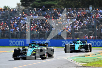 2022-04-06 - 18 STROLL Lance (can), Aston Martin F1 Team AMR22, 05 VETTEL Sebastian (ger), Aston Martin F1 Team AMR22, action during the Formula 1 Heineken Australian Grand Prix 2022, 3rd round of the 2022 FIA Formula One World Championship, on the Albert Park Circuit, from April 8 to 10, 2022 in Melbourne, Australia - FORMULA 1 HEINEKEN AUSTRALIAN GRAND PRIX 2022, 3RD ROUND OF THE 2022 FIA FORMULA ONE WORLD CHAMPIONSHIP - FORMULA 1 - MOTORS