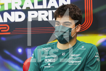 2022-04-08 - STROLL Lance (can), Aston Martin F1 Team AMR22, portrait, press conference during the Formula 1 Heineken Australian Grand Prix 2022, 3rd round of the 2022 FIA Formula One World Championship, on the Albert Park Circuit, from April 8 to 10, 2022 in Melbourne, Australia - FORMULA 1 HEINEKEN AUSTRALIAN GRAND PRIX 2022, 3RD ROUND OF THE 2022 FIA FORMULA ONE WORLD CHAMPIONSHIP - FORMULA 1 - MOTORS