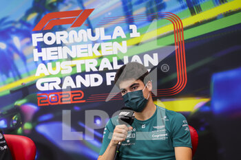 2022-04-08 - STROLL Lance (can), Aston Martin F1 Team AMR22, portrait, press conference during the Formula 1 Heineken Australian Grand Prix 2022, 3rd round of the 2022 FIA Formula One World Championship, on the Albert Park Circuit, from April 8 to 10, 2022 in Melbourne, Australia - FORMULA 1 HEINEKEN AUSTRALIAN GRAND PRIX 2022, 3RD ROUND OF THE 2022 FIA FORMULA ONE WORLD CHAMPIONSHIP - FORMULA 1 - MOTORS
