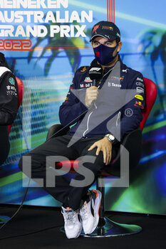 2022-04-08 - PEREZ Sergio (mex), Red Bull Racing RB18, portrait, press conference during the Formula 1 Heineken Australian Grand Prix 2022, 3rd round of the 2022 FIA Formula One World Championship, on the Albert Park Circuit, from April 8 to 10, 2022 in Melbourne, Australia - FORMULA 1 HEINEKEN AUSTRALIAN GRAND PRIX 2022, 3RD ROUND OF THE 2022 FIA FORMULA ONE WORLD CHAMPIONSHIP - FORMULA 1 - MOTORS