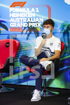 2022-04-08 - GASLY Pierre (fra), Scuderia AlphaTauri AT03, portrait, press conference during the Formula 1 Heineken Australian Grand Prix 2022, 3rd round of the 2022 FIA Formula One World Championship, on the Albert Park Circuit, from April 8 to 10, 2022 in Melbourne, Australia - FORMULA 1 HEINEKEN AUSTRALIAN GRAND PRIX 2022, 3RD ROUND OF THE 2022 FIA FORMULA ONE WORLD CHAMPIONSHIP - FORMULA 1 - MOTORS