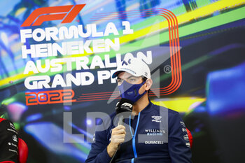 2022-04-08 - LATIFI Nicholas (can), Williams Racing FW44, portrait, press conference during the Formula 1 Heineken Australian Grand Prix 2022, 3rd round of the 2022 FIA Formula One World Championship, on the Albert Park Circuit, from April 8 to 10, 2022 in Melbourne, Australia - FORMULA 1 HEINEKEN AUSTRALIAN GRAND PRIX 2022, 3RD ROUND OF THE 2022 FIA FORMULA ONE WORLD CHAMPIONSHIP - FORMULA 1 - MOTORS