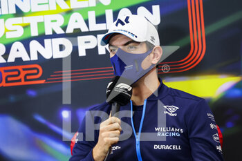 2022-04-08 - LATIFI Nicholas (can), Williams Racing FW44, portrait, press conference during the Formula 1 Heineken Australian Grand Prix 2022, 3rd round of the 2022 FIA Formula One World Championship, on the Albert Park Circuit, from April 8 to 10, 2022 in Melbourne, Australia - FORMULA 1 HEINEKEN AUSTRALIAN GRAND PRIX 2022, 3RD ROUND OF THE 2022 FIA FORMULA ONE WORLD CHAMPIONSHIP - FORMULA 1 - MOTORS