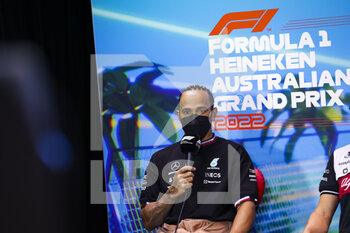 2022-04-08 - HAMILTON Lewis (gbr), Mercedes AMG F1 Team W13, portrait, press conference during the Formula 1 Heineken Australian Grand Prix 2022, 3rd round of the 2022 FIA Formula One World Championship, on the Albert Park Circuit, from April 8 to 10, 2022 in Melbourne, Australia - FORMULA 1 HEINEKEN AUSTRALIAN GRAND PRIX 2022, 3RD ROUND OF THE 2022 FIA FORMULA ONE WORLD CHAMPIONSHIP - FORMULA 1 - MOTORS