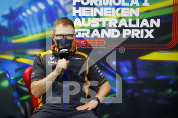 2022-04-08 - SEIDL Andreas, Team Principal of McLaren F1 Team, portrait, press conference during the Formula 1 Heineken Australian Grand Prix 2022, 3rd round of the 2022 FIA Formula One World Championship, on the Albert Park Circuit, from April 8 to 10, 2022 in Melbourne, Australia - FORMULA 1 HEINEKEN AUSTRALIAN GRAND PRIX 2022, 3RD ROUND OF THE 2022 FIA FORMULA ONE WORLD CHAMPIONSHIP - FORMULA 1 - MOTORS