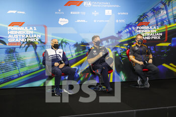2022-04-08 - TOST Franz (aut), Team Principal of Scuderia AlphaTauri, HORNER Christian (gbr), Team Principal of Red Bull Racing, SEIDL Andreas, Team Principal of McLaren F1 Team, portrait, press conference during the Formula 1 Heineken Australian Grand Prix 2022, 3rd round of the 2022 FIA Formula One World Championship, on the Albert Park Circuit, from April 8 to 10, 2022 in Melbourne, Australia - FORMULA 1 HEINEKEN AUSTRALIAN GRAND PRIX 2022, 3RD ROUND OF THE 2022 FIA FORMULA ONE WORLD CHAMPIONSHIP - FORMULA 1 - MOTORS