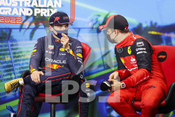 2022-04-09 - VERSTAPPEN Max (ned), Red Bull Racing RB18, LECLERC Charles (mco), Scuderia Ferrari F1-75, portrait during the Formula 1 Heineken Australian Grand Prix 2022, 3rd round of the 2022 FIA Formula One World Championship, on the Albert Park Circuit, from April 8 to 10, 2022 in Melbourne, Australia - FORMULA 1 HEINEKEN AUSTRALIAN GRAND PRIX 2022, 3RD ROUND OF THE 2022 FIA FORMULA ONE WORLD CHAMPIONSHIP - FORMULA 1 - MOTORS
