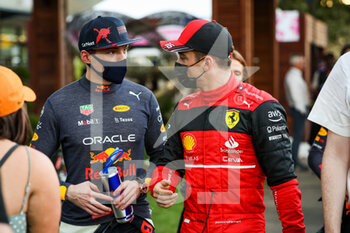 2022-04-09 - VERSTAPPEN Max (ned), Red Bull Racing RB18, LECLERC Charles (mco), Scuderia Ferrari F1-75, portrait during the Formula 1 Heineken Australian Grand Prix 2022, 3rd round of the 2022 FIA Formula One World Championship, on the Albert Park Circuit, from April 8 to 10, 2022 in Melbourne, Australia - FORMULA 1 HEINEKEN AUSTRALIAN GRAND PRIX 2022, 3RD ROUND OF THE 2022 FIA FORMULA ONE WORLD CHAMPIONSHIP - FORMULA 1 - MOTORS
