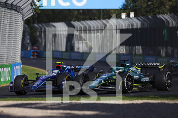 2022-04-09 - 06 LATIFI Nicholas (can), Williams Racing FW44, 18 STROLL Lance (can), Aston Martin F1 Team AMR22, action during the Formula 1 Heineken Australian Grand Prix 2022, 3rd round of the 2022 FIA Formula One World Championship, on the Albert Park Circuit, from April 8 to 10, 2022 in Melbourne, Australia - FORMULA 1 HEINEKEN AUSTRALIAN GRAND PRIX 2022, 3RD ROUND OF THE 2022 FIA FORMULA ONE WORLD CHAMPIONSHIP - FORMULA 1 - MOTORS