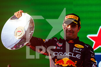 2022-04-09 - PEREZ Sergio (mex), Red Bull Racing RB18, portrait podium during the Formula 1 Heineken Australian Grand Prix 2022, 3rd round of the 2022 FIA Formula One World Championship, on the Albert Park Circuit, from April 8 to 10, 2022 in Melbourne, Australia - FORMULA 1 HEINEKEN AUSTRALIAN GRAND PRIX 2022, 3RD ROUND OF THE 2022 FIA FORMULA ONE WORLD CHAMPIONSHIP - FORMULA 1 - MOTORS