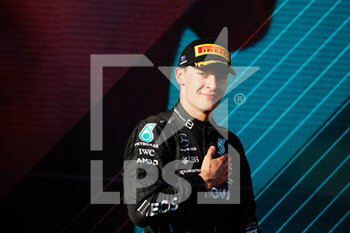 2022-04-10 - podium RUSSELL George (gbr), Mercedes AMG F1 Team W13, portrait during the Formula 1 Heineken Australian Grand Prix 2022, 3rd round of the 2022 FIA Formula One World Championship, on the Albert Park Circuit, from April 8 to 10, 2022 in Melbourne, Australia - FORMULA 1 HEINEKEN AUSTRALIAN GRAND PRIX 2022, 3RD ROUND OF THE 2022 FIA FORMULA ONE WORLD CHAMPIONSHIP - FORMULA 1 - MOTORS