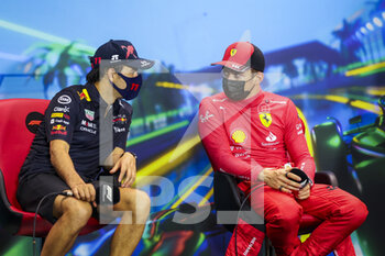 2022-04-10 - PEREZ Sergio (mex), Red Bull Racing RB18, LECLERC Charles (mco), Scuderia Ferrari F1-75, portrait, post race press conference during the Formula 1 Heineken Australian Grand Prix 2022, 3rd round of the 2022 FIA Formula One World Championship, on the Albert Park Circuit, from April 8 to 10, 2022 in Melbourne, Australia - FORMULA 1 HEINEKEN AUSTRALIAN GRAND PRIX 2022, 3RD ROUND OF THE 2022 FIA FORMULA ONE WORLD CHAMPIONSHIP - FORMULA 1 - MOTORS