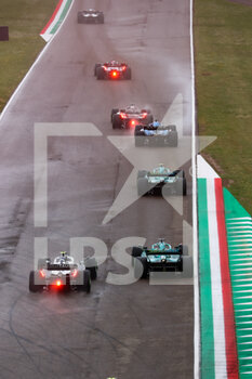 2022-04-24 - STROLL Lance (can), Aston Martin F1 Team AMR22, action GASLY Pierre (fra), Scuderia AlphaTauri AT03, action VETTEL Sebastian (ger), Aston Martin F1 Team AMR22, action during the Formula 1 Grand Premio del Made in Italy e dell'Emilia-Romagna 2022, 4th round of the 2022 FIA Formula One World Championship, on the Imola Circuit, from April 22 to 24, 2022 in Imola, Italy - FORMULA 1 GRAND PREMIO DEL MADE IN ITALY E DELL'EMILIA-ROMAGNA 2022, 4TH ROUND OF THE 2022 FIA FORMULA ONE WORLD CHAMPIONSHIP - FORMULA 1 - MOTORS