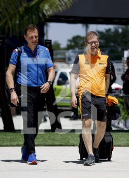 2022-05-05 - ROSSI Laurent (fra), CEO of Alpine, SEIDL Andreas, Team Principal of McLaren F1 Team, portrait during the Formula 1 Crypto.com Miami Grand Prix 2022, 5th round of the 2022 FIA Formula One World Championship, on the Miami International Autodrome, from May 6 to 8, 2022 in Miami Gardens, Florida, United States of America - FORMULA 1 CRYPTO.COM MIAMI GRAND PRIX 2022, 5TH ROUND OF THE 2022 FIA FORMULA ONE WORLD CHAMPIONSHIP - FORMULA 1 - MOTORS
