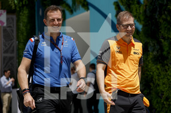 2022-05-05 - ROSSI Laurent (fra), CEO of Alpine, SEIDL Andreas, Team Principal of McLaren F1 Team, portrait during the Formula 1 Crypto.com Miami Grand Prix 2022, 5th round of the 2022 FIA Formula One World Championship, on the Miami International Autodrome, from May 6 to 8, 2022 in Miami Gardens, Florida, United States of America - FORMULA 1 CRYPTO.COM MIAMI GRAND PRIX 2022, 5TH ROUND OF THE 2022 FIA FORMULA ONE WORLD CHAMPIONSHIP - FORMULA 1 - MOTORS
