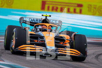 2022-05-06 - 04 NORRIS Lando (gbr), McLaren F1 Team MCL36, action during the Formula 1 Crypto.com Miami Grand Prix 2022, 5th round of the 2022 FIA Formula One World Championship, on the Miami International Autodrome, from May 6 to 8, 2022 in Miami Gardens, Florida, United States of America - FORMULA 1 CRYPTO.COM MIAMI GRAND PRIX 2022, 5TH ROUND OF THE 2022 FIA FORMULA ONE WORLD CHAMPIONSHIP - FORMULA 1 - MOTORS