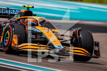 2022-05-06 - 04 NORRIS Lando (gbr), McLaren F1 Team MCL36, action during the Formula 1 Crypto.com Miami Grand Prix 2022, 5th round of the 2022 FIA Formula One World Championship, on the Miami International Autodrome, from May 6 to 8, 2022 in Miami Gardens, Florida, United States of America - FORMULA 1 CRYPTO.COM MIAMI GRAND PRIX 2022, 5TH ROUND OF THE 2022 FIA FORMULA ONE WORLD CHAMPIONSHIP - FORMULA 1 - MOTORS