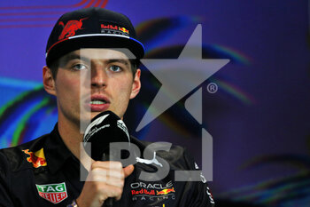 2022-05-06 - VERSTAPPEN Max (ned), Red Bull Racing RB18, portrait in the FIA Press Conference during the Formula 1 Crypto.com Miami Grand Prix 2022, 5th round of the 2022 FIA Formula One World Championship, on the Miami International Autodrome, from May 6 to 8, 2022 in Miami Gardens, Florida, United States of America - FORMULA 1 CRYPTO.COM MIAMI GRAND PRIX 2022, 5TH ROUND OF THE 2022 FIA FORMULA ONE WORLD CHAMPIONSHIP - FORMULA 1 - MOTORS