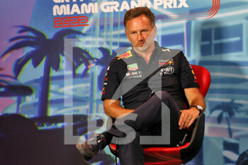 2022-05-06 - HORNER Christian (gbr), Team Principal of Red Bull Racing, portrait in the FIA Press Conference during the Formula 1 Crypto.com Miami Grand Prix 2022, 5th round of the 2022 FIA Formula One World Championship, on the Miami International Autodrome, from May 6 to 8, 2022 in Miami Gardens, Florida, United States of America - FORMULA 1 CRYPTO.COM MIAMI GRAND PRIX 2022, 5TH ROUND OF THE 2022 FIA FORMULA ONE WORLD CHAMPIONSHIP - FORMULA 1 - MOTORS