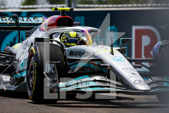 2022-05-07 - 44 HAMILTON Lewis (gbr), Mercedes AMG F1 Team W13, action during the Formula 1 Crypto.com Miami Grand Prix 2022, 5th round of the 2022 FIA Formula One World Championship, on the Miami International Autodrome, from May 6 to 8, 2022 in Miami Gardens, Florida, United States of America - FORMULA 1 CRYPTO.COM MIAMI GRAND PRIX 2022, 5TH ROUND OF THE 2022 FIA FORMULA ONE WORLD CHAMPIONSHIP - FORMULA 1 - MOTORS