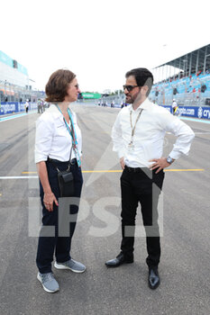 2022-05-07 - FIA president Mohammed ben Sulayem with CEO We series Catherine Bond Muir during the Formula 1 Crypto.com Miami Grand Prix 2022, 5th round of the 2022 FIA Formula One World Championship, on the Miami International Autodrome, from May 6 to 8, 2022 in Miami Gardens, Florida, United States of America - FORMULA 1 CRYPTO.COM MIAMI GRAND PRIX 2022, 5TH ROUND OF THE 2022 FIA FORMULA ONE WORLD CHAMPIONSHIP - FORMULA 1 - MOTORS