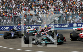 2022-05-08 - 63 RUSSELL George (gbr), Mercedes AMG F1 Team W13, action during the Formula 1 Crypto.com Miami Grand Prix 2022, 5th round of the 2022 FIA Formula One World Championship, on the Miami International Autodrome, from May 6 to 8, 2022 in Miami Gardens, Florida, United States of America - FORMULA 1 CRYPTO.COM MIAMI GRAND PRIX 2022, 5TH ROUND OF THE 2022 FIA FORMULA ONE WORLD CHAMPIONSHIP - FORMULA 1 - MOTORS