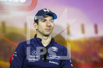 2022-05-20 - LATIFI Nicholas (can), Williams Racing FW44, portrait, press conference during the Formula 1 Pirelli Grand Premio de Espana 2022, 6th round of the 2022 FIA Formula One World Championship, on the Circuit de Barcelona-Catalunya, from May 20 to 22, 2022 in Montmelo, Spain - FORMULA 1 PIRELLI GRAND PREMIO DE ESPANA 2022, 6TH ROUND OF THE 2022 FIA FORMULA ONE WORLD CHAMPIONSHIP - FORMULA 1 - MOTORS