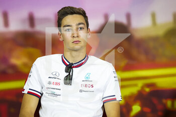 2022-05-20 - RUSSELL George (gbr), Mercedes AMG F1 Team W13, portrait, press conference during the Formula 1 Pirelli Grand Premio de Espana 2022, 6th round of the 2022 FIA Formula One World Championship, on the Circuit de Barcelona-Catalunya, from May 20 to 22, 2022 in Montmelo, Spain - FORMULA 1 PIRELLI GRAND PREMIO DE ESPANA 2022, 6TH ROUND OF THE 2022 FIA FORMULA ONE WORLD CHAMPIONSHIP - FORMULA 1 - MOTORS