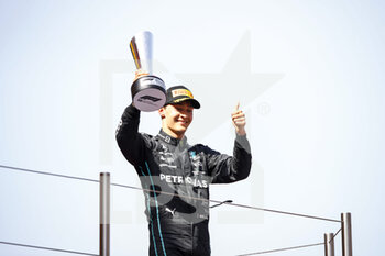 2022-05-22 - RUSSELL George (gbr), Mercedes AMG F1 Team W13, portrait, podium during the Formula 1 Pirelli Grand Premio de Espana 2022, 6th round of the 2022 FIA Formula One World Championship, on the Circuit de Barcelona-Catalunya, from May 20 to 22, 2022 in Montmelo, Spain - FORMULA 1 PIRELLI GRAND PREMIO DE ESPANA 2022, 6TH ROUND OF THE 2022 FIA FORMULA ONE WORLD CHAMPIONSHIP - FORMULA 1 - MOTORS